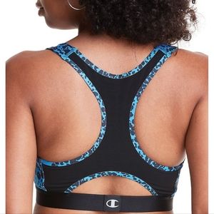 champion blue leopard sport bra